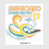Erdnüsse | Snoopy Surfboard Longboard Wettbewerb Aufkleber (Blatt)