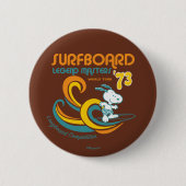Erdnüsse | Snoopy Surfboard Longboard Wettbewerb Button (Vorderseite)