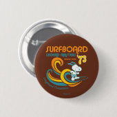 Erdnüsse | Snoopy Surfboard Longboard Wettbewerb Button (Vorne & Hinten)