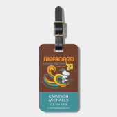 Erdnüsse | Snoopy Surfboard Longboard Wettbewerb Gepäckanhänger (Vorderseite vertikal)