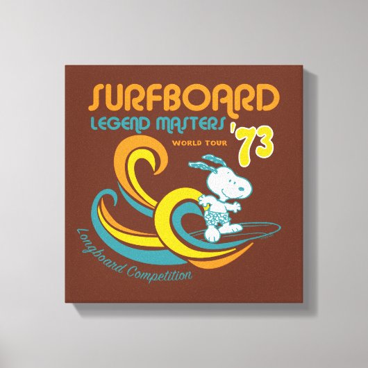 Erdnüsse | Snoopy Surfboard Longboard Wettbewerb Leinwanddruck (Vorderseite)