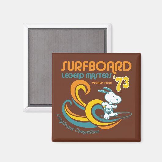 Erdnüsse | Snoopy Surfboard Longboard Wettbewerb Magnet (Vorderseite/Rückseite)