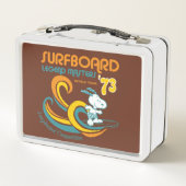 Erdnüsse | Snoopy Surfboard Longboard Wettbewerb Metall Brotdose (Rückseite)