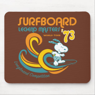 Erdnüsse   Snoopy Surfboard Longboard Wettbewerb Mousepad