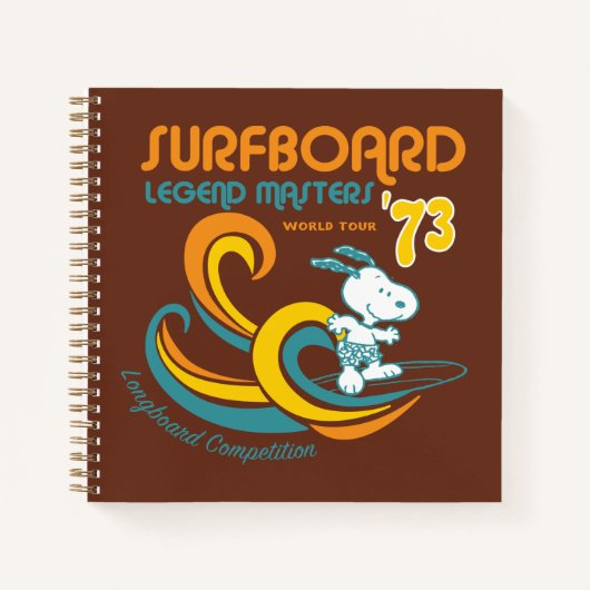 Erdnüsse | Snoopy Surfboard Longboard Wettbewerb Notizblock (Vorderseite)