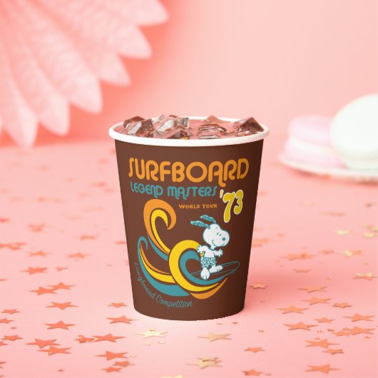 Erdnüsse | Snoopy Surfboard Longboard Wettbewerb Pappbecher (Insitu)