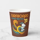 Erdnüsse | Snoopy Surfboard Longboard Wettbewerb Pappbecher (Vorderseite)