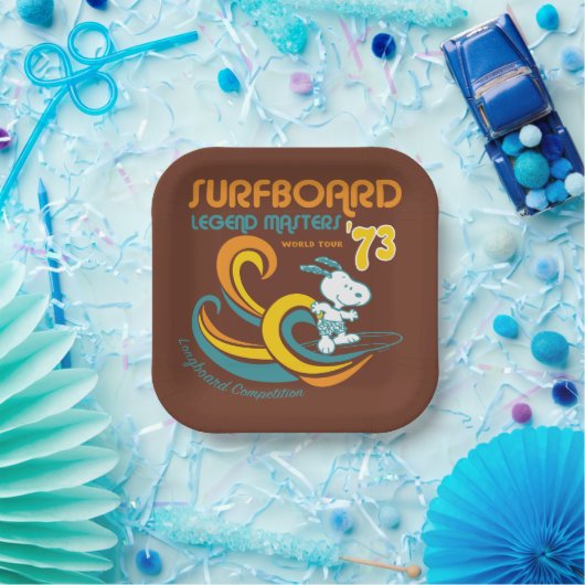 Erdnüsse | Snoopy Surfboard Longboard Wettbewerb Pappteller (Party)