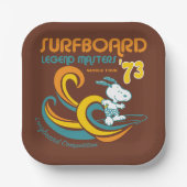 Erdnüsse | Snoopy Surfboard Longboard Wettbewerb Pappteller (Vorderseite)