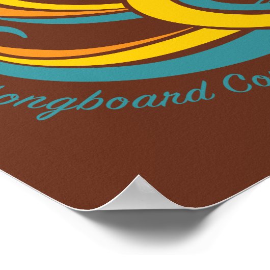 Erdnüsse | Snoopy Surfboard Longboard Wettbewerb Poster (Ecke)