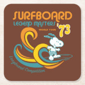 Erdnüsse | Snoopy Surfboard Longboard Wettbewerb Rechteckiger Pappuntersetzer (Vorderseite)