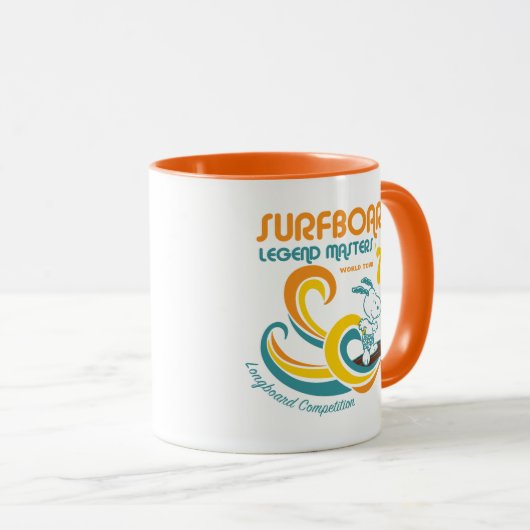 Erdnüsse | Snoopy Surfboard Longboard Wettbewerb Tasse (VorderseiteRechts)