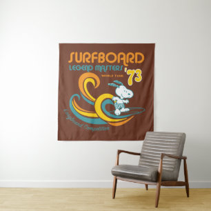 Erdnüsse Snoopy Surfboard Longboard Wettbewerb Wandteppich