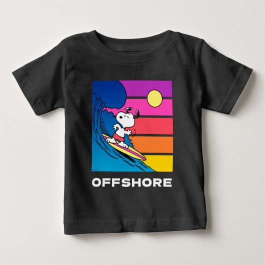 Erdnüsse | Snoopy Surfing Baby T-shirt (Vorderseite)