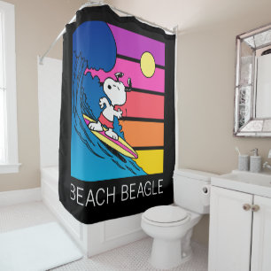 Erdnüsse   Snoopy Surfing Duschvorhang