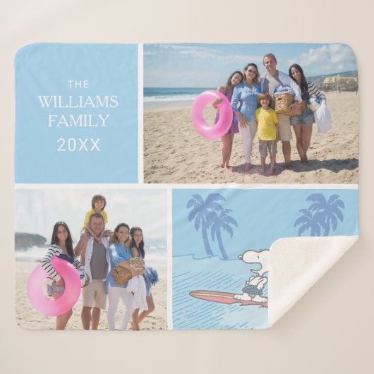 Erdnüsse | Snoopy Surfing | Name und Foto hinzufüg Sherpadecke (Vorderseite (Horizontal))