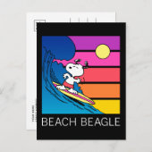 Erdnüsse | Snoopy Surfing Postkarte (Vorne/Hinten)