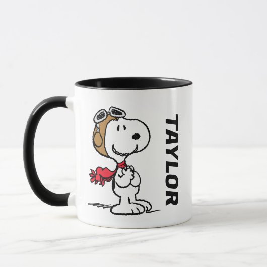 Erdnüsse | Snoopy the Fliegerace | Name hinzufügen Tasse (Links)