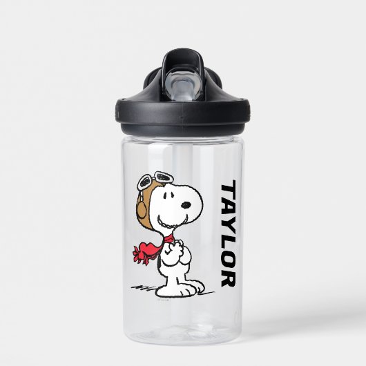 Erdnüsse | Snoopy the Fliegerace | Name hinzufügen Trinkflasche (Vorne)