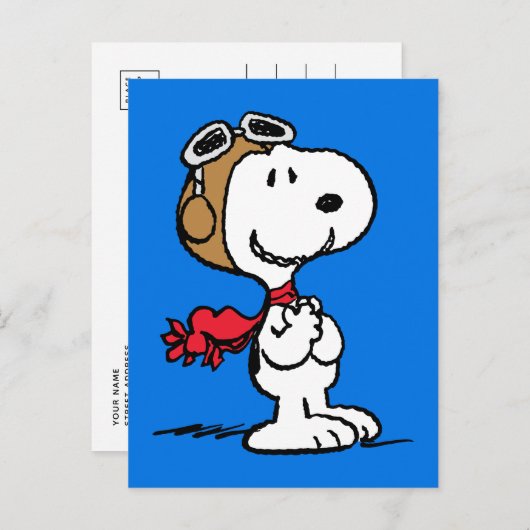 Erdnüsse | Snoopy the Fliegerace Postkarte (Vorne/Hinten)