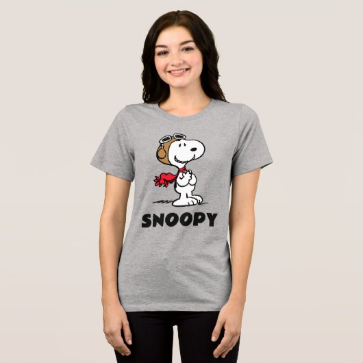 Erdnüsse | Snoopy the Fliegerace Tri-Blend Shirt (Vorderseite voll)