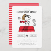 Erdnüsse | Snoopy the Flying Ace Birthday Einladung (Vorne/Hinten)