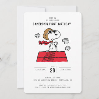 Erdnüsse | Snoopy the Flying Ace Birthday Einladung