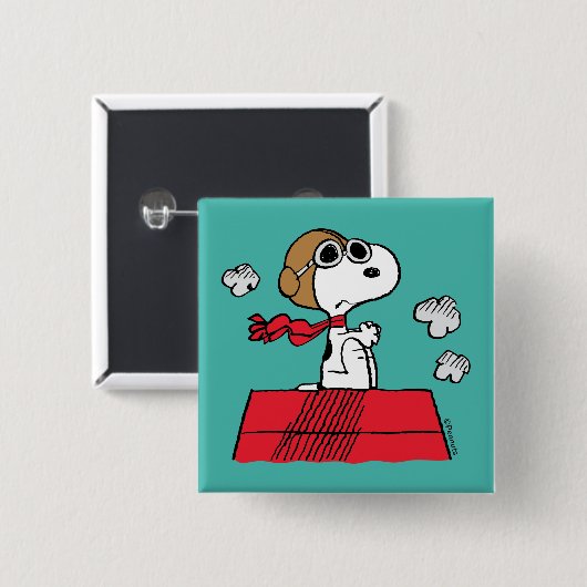 Erdnüsse | Snoopy the Flying Ace Button (Vorne & Hinten)