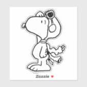 Erdnüsse | Snoopy the Flying Ace BW Aufkleber (Blatt)