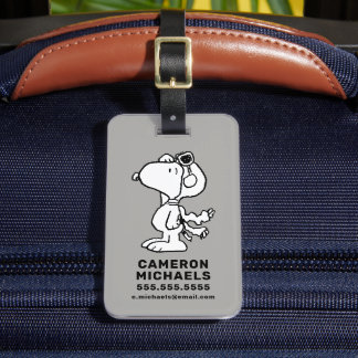 Erdnüsse | Snoopy the Flying Ace BW Gepäckanhänger