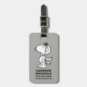 Erdnüsse | Snoopy the Flying Ace BW Gepäckanhänger (Vorderseite vertikal)