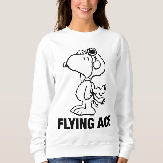 Erdnüsse | Snoopy the Flying Ace BW Sweatshirt (Vorderseite)