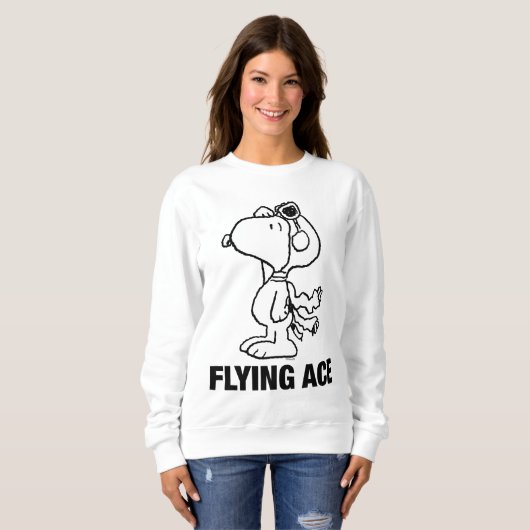 Erdnüsse | Snoopy the Flying Ace BW Sweatshirt (Vorne ganz)