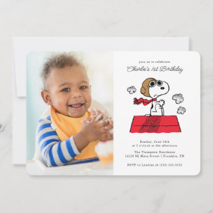Erdnüsse   Snoopy the Flying Ace Foto Geburtstag Einladung