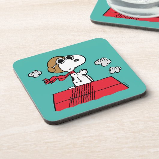 Erdnüsse | Snoopy the Flying Ace Getränkeuntersetzer (Linke Seite)