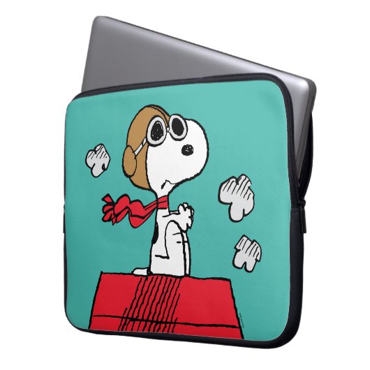 Erdnüsse | Snoopy the Flying Ace Laptopschutzhülle (Vorderseite Links)