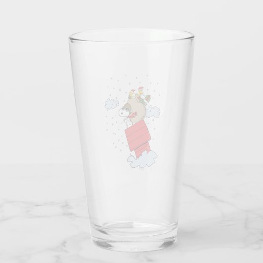 Erdnüsse | Snoopy the Flying Ace zu Weihnachten Glas (Rückseite)
