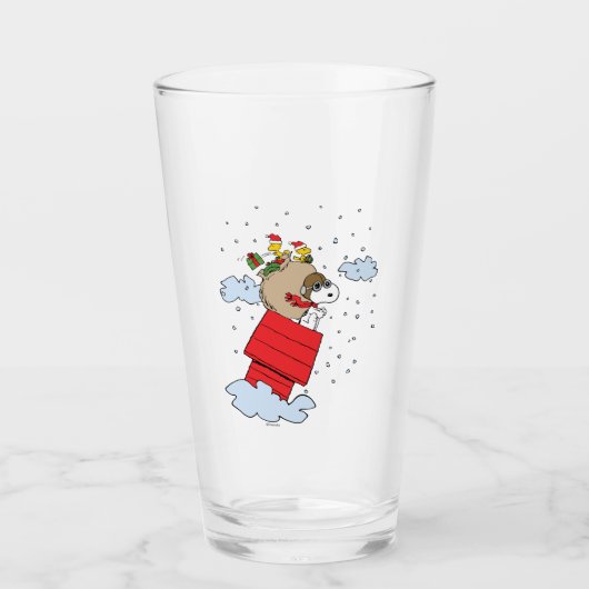Erdnüsse | Snoopy the Flying Ace zu Weihnachten Glas (Vorderseite)