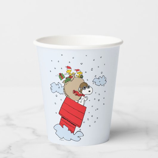 Erdnüsse | Snoopy the Flying Ace zu Weihnachten Pappbecher (Vorderseite)