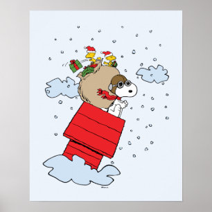 Erdnüsse   Snoopy the Flying Ace zu Weihnachten Poster