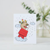 Erdnüsse | Snoopy the Flying Ace zu Weihnachten Postkarte (Stehend Vorderseite)