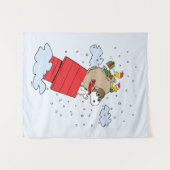 Erdnüsse | Snoopy the Flying Ace zu Weihnachten Wandteppich (Vorderseite (Horizontal))