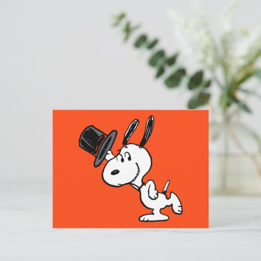 Erdnüsse | Snoopy Top Hat Dance Postkarte (Stehend Vorderseite)