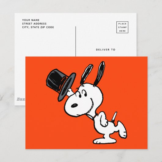 Erdnüsse | Snoopy Top Hat Dance Postkarte (Vorne/Hinten)