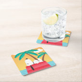 Erdnüsse | Snoopy Tropical Deko Dreams Rechteckiger Pappuntersetzer (Vor Ort)