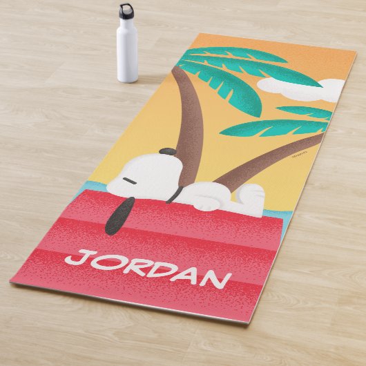Erdnüsse | Snoopy Tropischer Deko | Name hinzufüge Yogamatte (Beispiel)