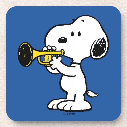 Erdnüsse | Snoopy Trumpet Player Getränkeuntersetzer (Vorderseite)