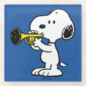 Erdnüsse | Snoopy Trumpet Player Glasuntersetzer (Vorderseite)