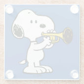 Erdnüsse | Snoopy Trumpet Player Glasuntersetzer (Rückseite)