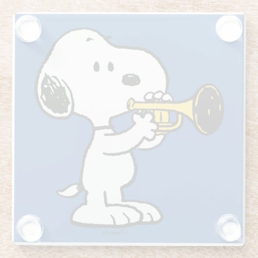 Erdnüsse | Snoopy Trumpet Player Glasuntersetzer (Rückseite)